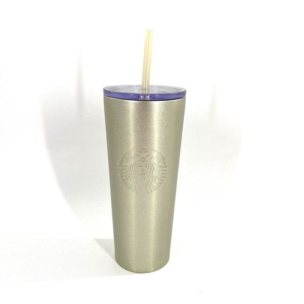 Starbucks Brushed‎ Silver Metallic 2018 Holiday Stainless Steel Tumbler 24oz